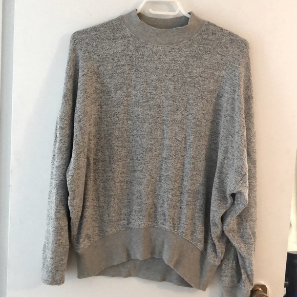 TOPSHOP Heather Grey Crew Neck Sweatshirt -Size 6 - Picture 1 of 2